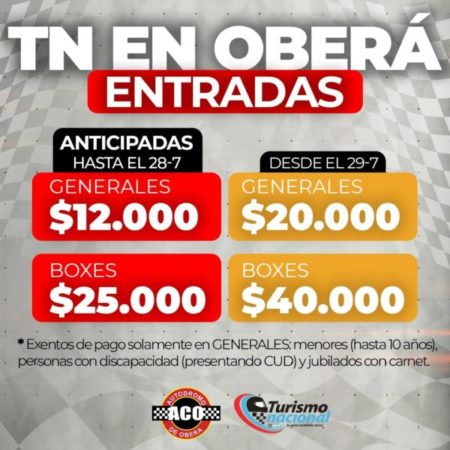 Habilitan la venta de entradas online para la octava fecha de Turismo Nacional en Oberá imagen-14