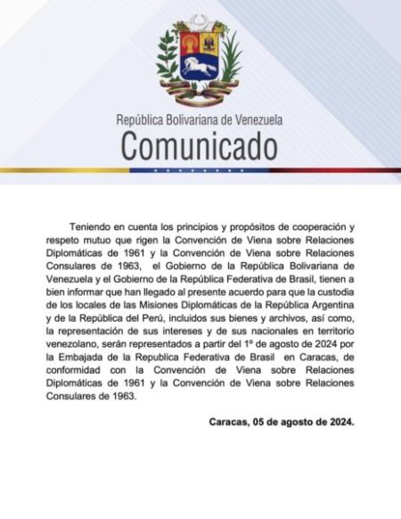 Brasil asumirá la custodia de la Embajada de Perú en Venezuela, anunció régimen del dictador Nicolás Maduro imagen-14