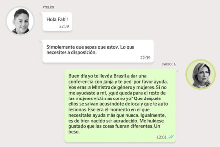 “Lamento que te quedes con esa imagen”: los chats entre Fabiola Yañez y Ayelén Mazzina, la exministra de las Mujeres imagen-10