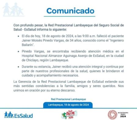 Murió Jainer Pinedo, el ‘Ingeniero Bailarín’, a los 34 años tras una dura batalla contra el dengue imagen-11