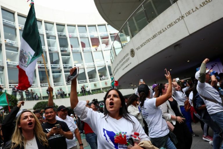 Manifestantes en contra de la reforma al Poder Judicial irrumpen el pleno del Senado I VIDEOS imagen-4