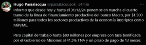 JUNTO AL BANCO MACRO Y CON UNA TASA BONIFICADA POR LA PROVINCIA, YA ESTÁ VIGENTE EL CUARTO TRAMO DE LA LÍNEA DE CRÉDITOS DE FINANCIAMIENTO PRODUCTIVO imagen-3