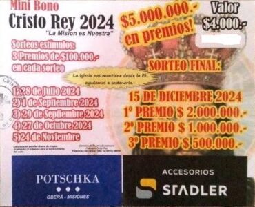 Cuarto sorteo estímulo del «Mini Bono Colaboración 2024» en la Parroquia Cristo Rey de Oberá imagen-10