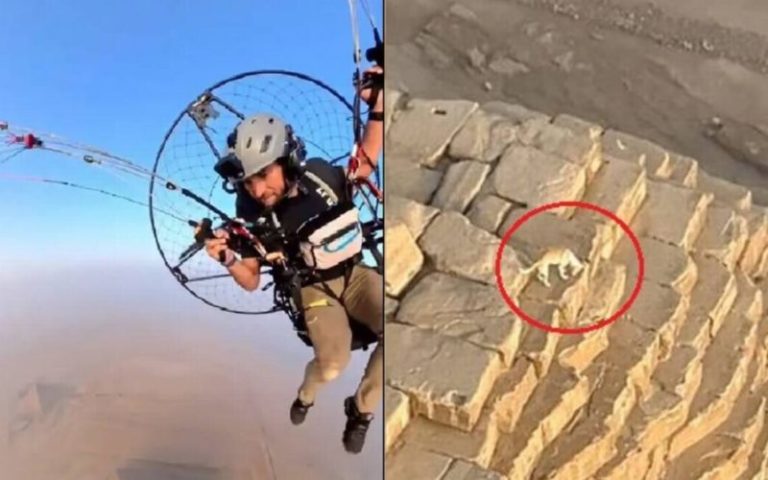 Sobrevoló en parapente la Gran Pirámide de Giza y vio en la cúspide algo que lo dejó atónito imagen-5