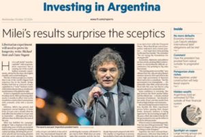 Financial Times le volvió a dedicar un artículo a Milei a 11 meses de gobierno imagen-3