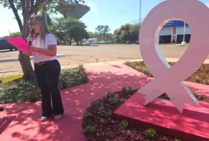 Se inauguró el lazo rosa en el marco del cáncer de mama en Jardín América imagen-3