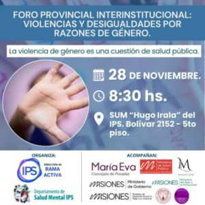 Te invitamos a participar del Foro Provincial Interinstitucional: Violencias y Desigualdades por Razones de Género imagen-1