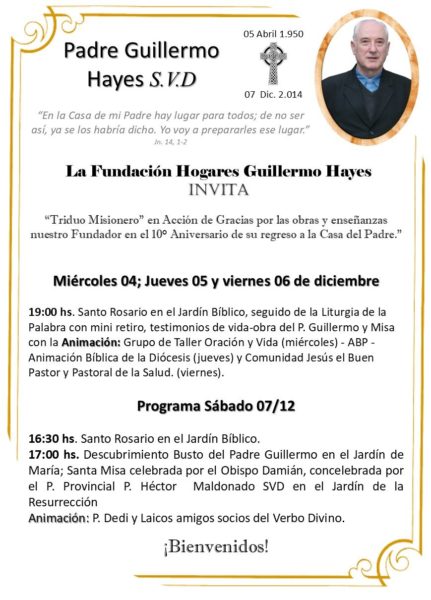 Invitación a conmemorar el 10° aniversario del Padre Guillermo Hayes imagen-14