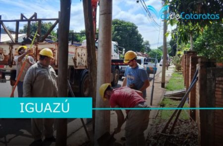 Cambian postes de madera por hormigón, y reemplazan luminarias en barrios de Iguazú imagen-9