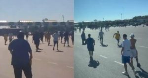 Video: corridas entre hinchas de Boca e Independiente en el peaje de Dock Sud imagen-3