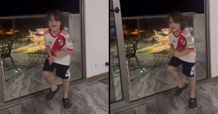 Video: el hijo menor de Gallardo festejó el triunfo de River como Borja imagen-11