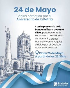 «25 de Mayo, fausto día»: Vigilia patriótica en San Javier imagen-1