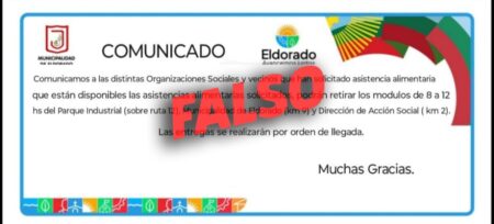 El municipio advierte por información falsa sobre entrega de ayuda alimentaria en Eldorado imagen-123