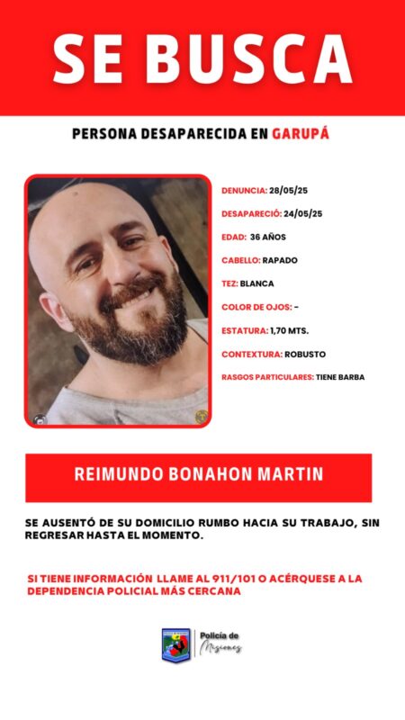 Policías y familiares buscan a un hombre que se ausentó de su domicilio en Garupá imagen-102