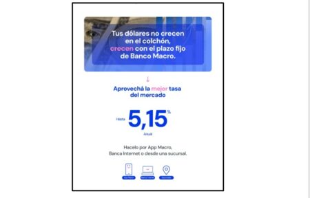 «No duermas sobre tus dólares, hacelos crecer en Banco Macro» imagen-11