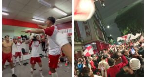 Video: el festejo íntimo de Huracán en el vestuario y la locura de los hinchas en Parque Patricios imagen-2