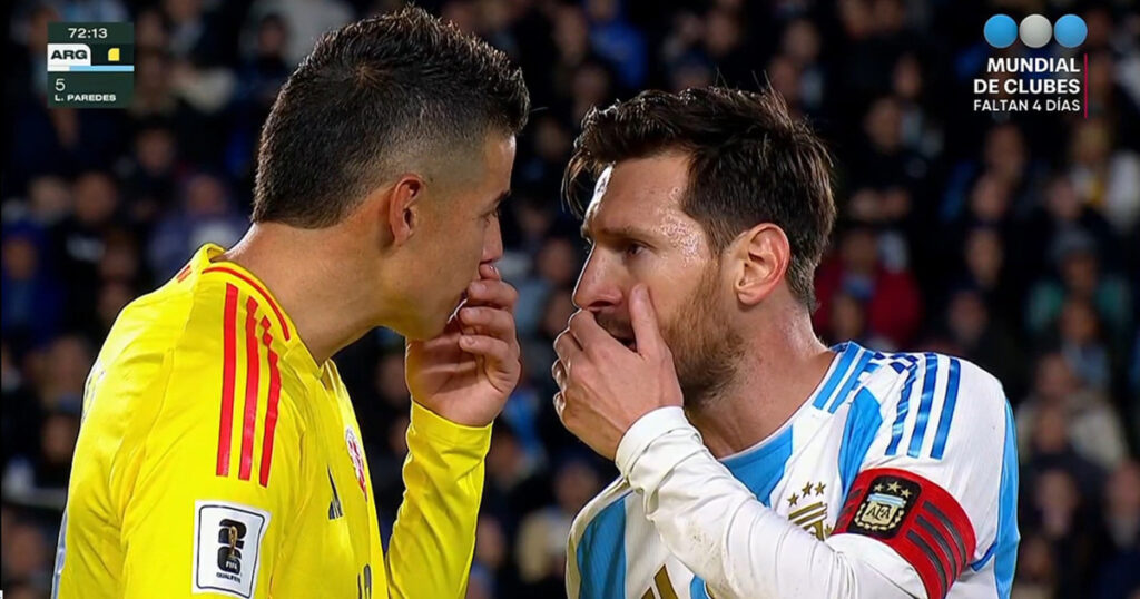 El picante cruce entre Lionel Messi y James Rodríguez en Argentina vs Colombia: "Vos hablás mucho" imagen-5