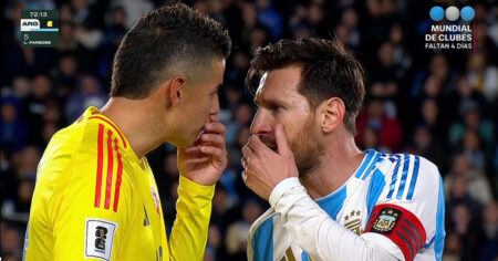 El picante cruce entre Lionel Messi y James Rodríguez en Argentina vs Colombia: "Vos hablás mucho" imagen-8