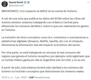Nación confirmó que modificará cómo se publican las cifras de turismo en el balance del BCRA imagen-11