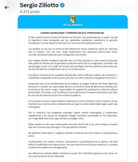 Gobernadores de UxP respaldaron a Cristina Kirchner tras el fallo de la Corte Suprema imagen-8