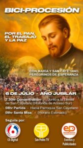 Invitan a la «Biciprocesión» solidaria «por el pan, el trabajo y la paz» imagen-1