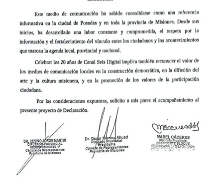 Beneplácito legislativo por 20mo aniversario de C6Digital imagen-5