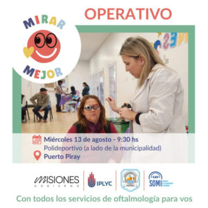 El programa «Mirar Mejor» llegará a Puerto Piray para brindar controles oftalmológicos gratuitos y entregar anteojos a vecinos con dificultades visuales imagen-1