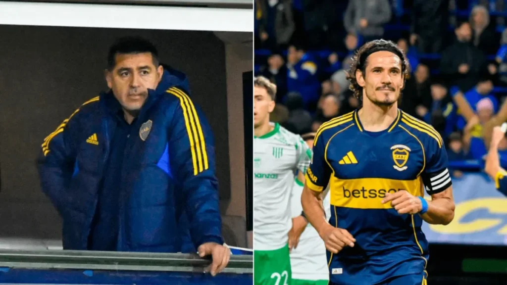 El considerado gesto de Riquelme con Cavani tras su regreso al gol en Boca: "Me transmitió su alegría..." - TyC Sports imagen-4