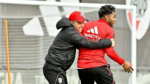 El mensaje de Borja con Gallardo tras una intensa práctica en River - TyC Sports imagen-4