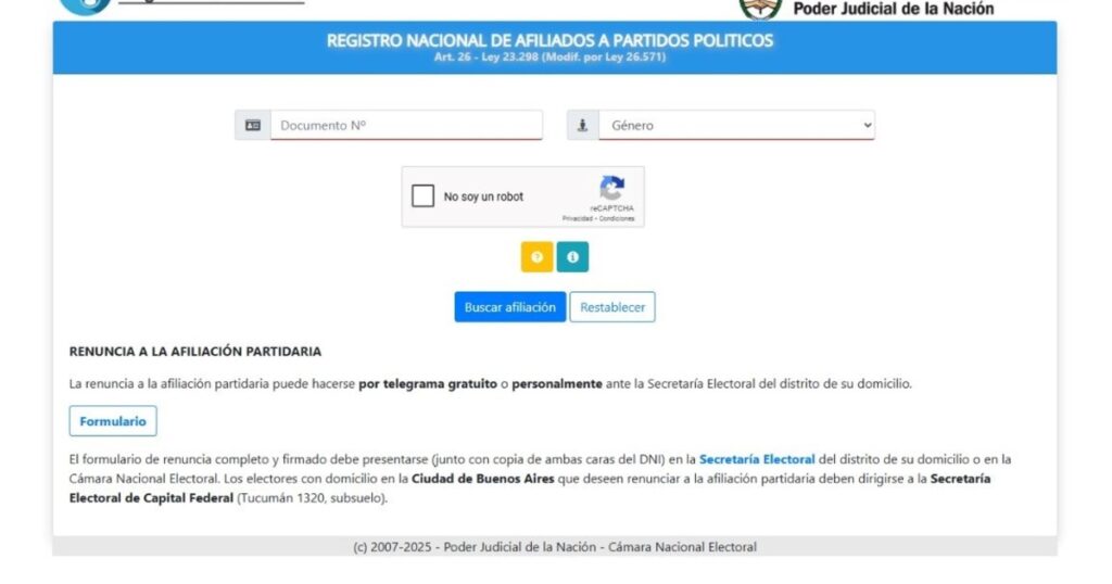 Elecciones 2025: cómo saber si estoy afiliado a un partido político imagen-4