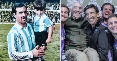 La histórica foto de Gustavo Costas con otro ídolo de Racing que fue recreada 59 años después imagen-20