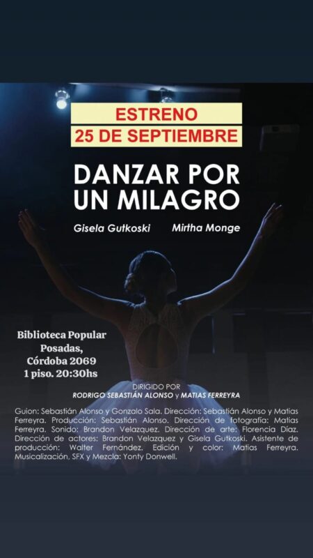 Invitan al estreno del cortometraje «Danzar por un Milagro» en la Biblioteca Popular Posadas imagen-14