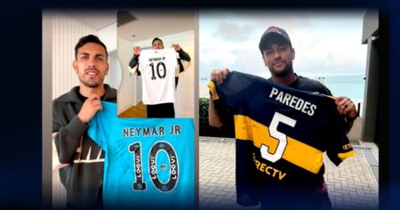 El intercambio de camisetas top entre Paredes y Neymar: el crack brasileño ya tiene la 5 de Boca imagen-11