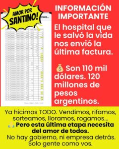 Solidaridad: la familia de Santino recibió la última factura del Hospital de Singapur imagen-3