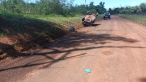 Despiste y vuelco en Itaembé Guazú: un hombre resultó herido imagen-1
