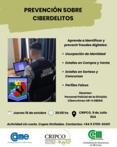 Capacitación gratuita en la CRIPCO para prevenir fraudes y delitos digitales imagen-70