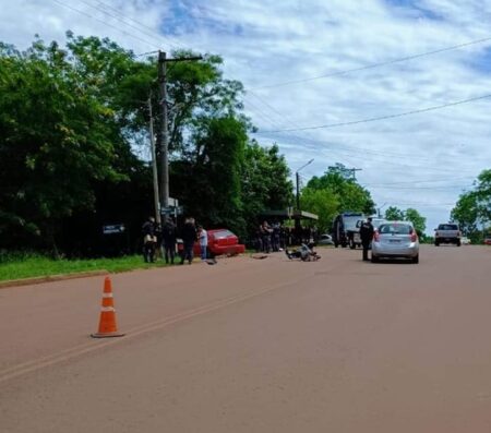 Motociclista resultó lesionado tras colisionar con un auto en Oberá imagen-67