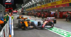 Video: el insólito choque de Charles Leclerc a Lando Norris en las prácticas del GP de Singapur imagen-3