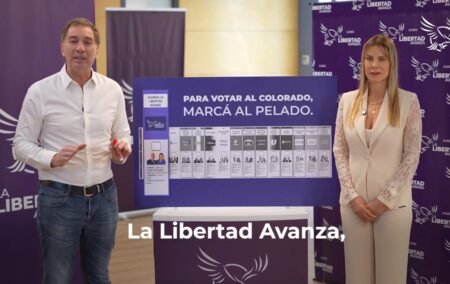 El curioso spot de La Libertad Avanza protagonizado por Santilli y Reichardt: “Para votar al colorado, marcá al pelado” imagen-13