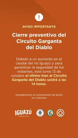 Cerraron el circuito Garganta del Diablo por la crecida del río Iguazú imagen-4