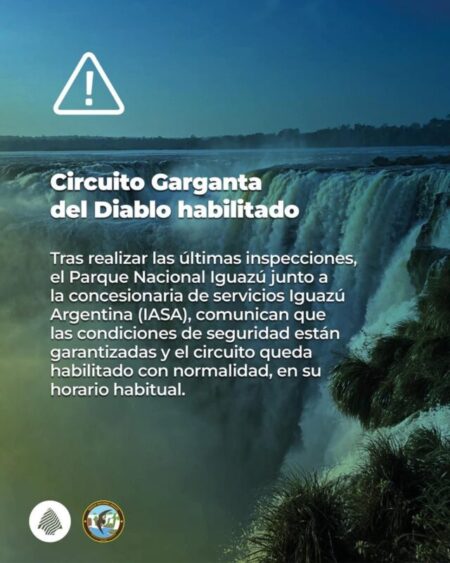 Cataratas: baja el río Iguazú y rehabilitaron el Circuito Garganta del Diablo imagen-6