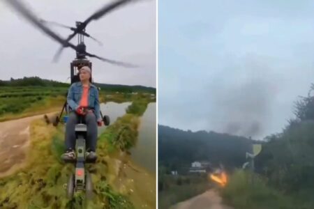 Un influencer chino murió tras estrellarse en un avión ultraligero casero imagen-12