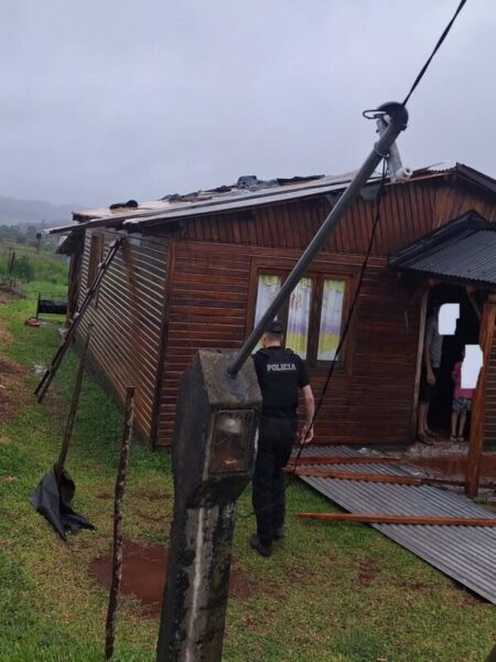 Tormenta en Misiones: caída de árboles, cables sueltos y daños estructurales movilizaron a la Policía Tormenta en Misiones: caída de árboles, cables sueltos y daños estructurales movilizaron a la Policía imagen-11