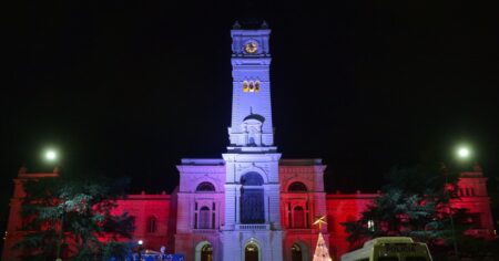 El Palacio Municipal de La Plata fue iluminado con los colores de Estudiantes imagen-7