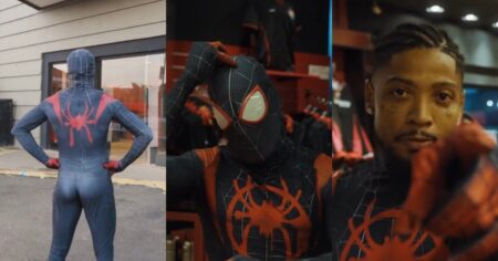 La particular presentación de Marinho en Vitória con el traje de Spiderman imagen-11