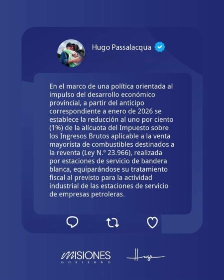 Passalacqua anunció reducción impositiva para estaciones de servicio de bandera blanca imagen-14