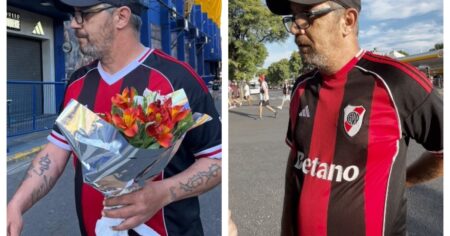 El descargo del hincha de River que fue viral en Olé por llevarle flores a Russo: "Muchos termos no entendieron el mensaje" imagen-8