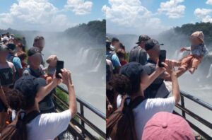 Un hombre expuso a un bebé al vacío en la Garganta del Diablo para tomar una foto imagen-74