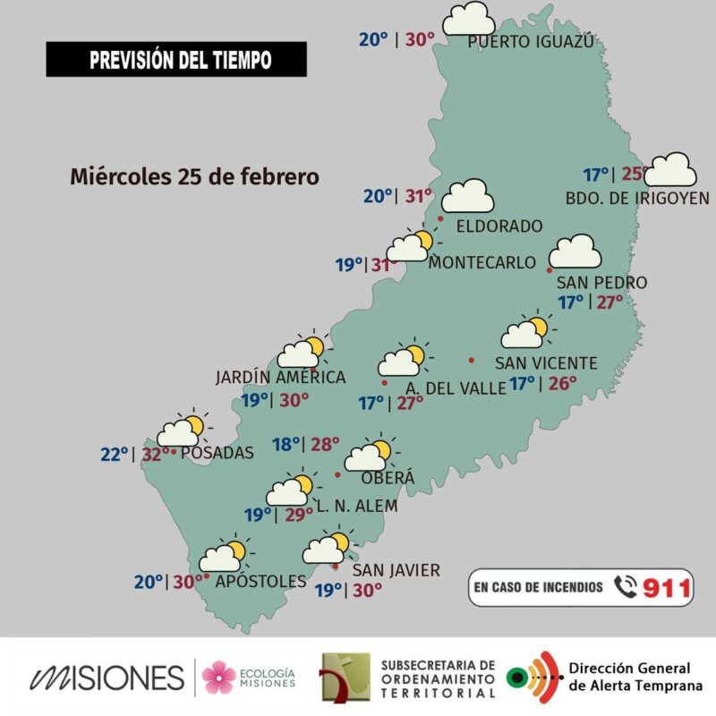 Se afirma el tiempo estable en Misiones: mañanas frescas y tardes cálidas hacia el viernes Se afirma el tiempo estable en Misiones: mañanas frescas y tardes cálidas hacia el viernes imagen-75