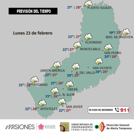 Vuelve la inestabilidad a Misiones: lluvias y tormentas para arrancar la semana imagen-14